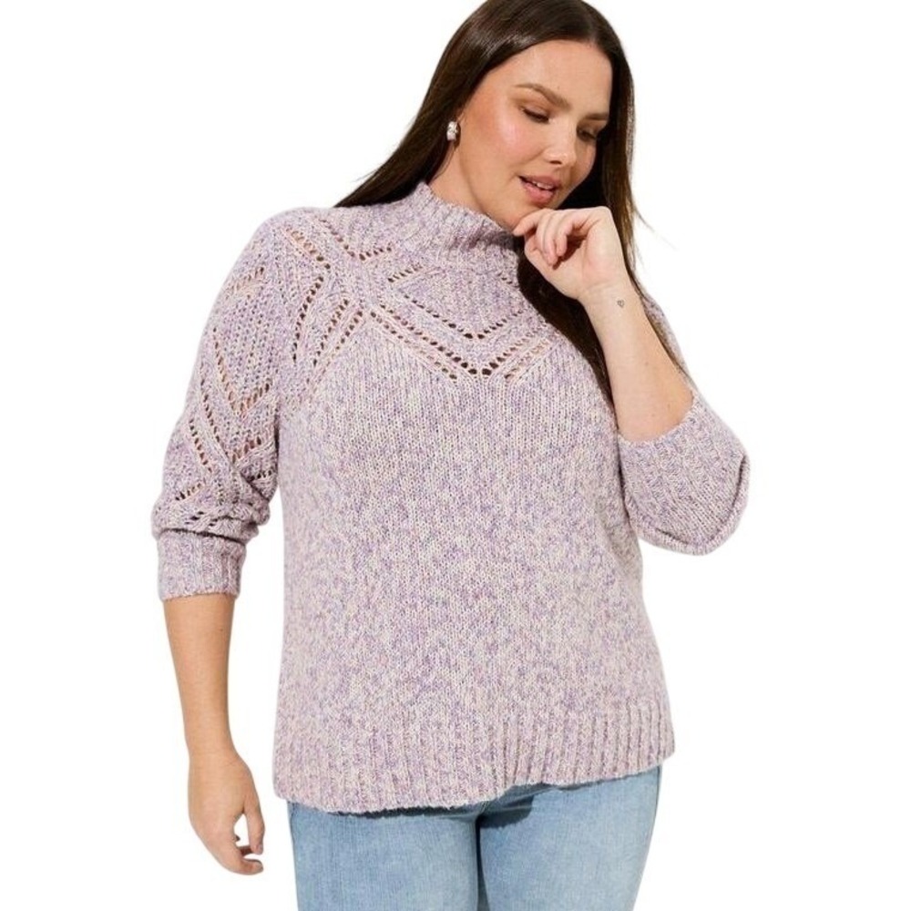 NWT Torrid Pullover Turtleneck‎ Pointelle Sweater 2X